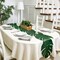 2Pcs Artificial Palm Leaves Green Table Runner, Summer Tropical Leaf Table Runners 72 inches Long for Wedding Moana Jungle Safari Tropical Hawaiian Luau Party Decorations